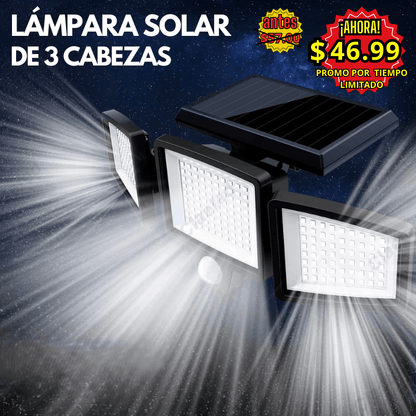 💡 ESPACIOS CON ILUMINACIÓN DE CALIDAD - LÁMPARAS SOLARES DE 3 CABEZAS 🌞